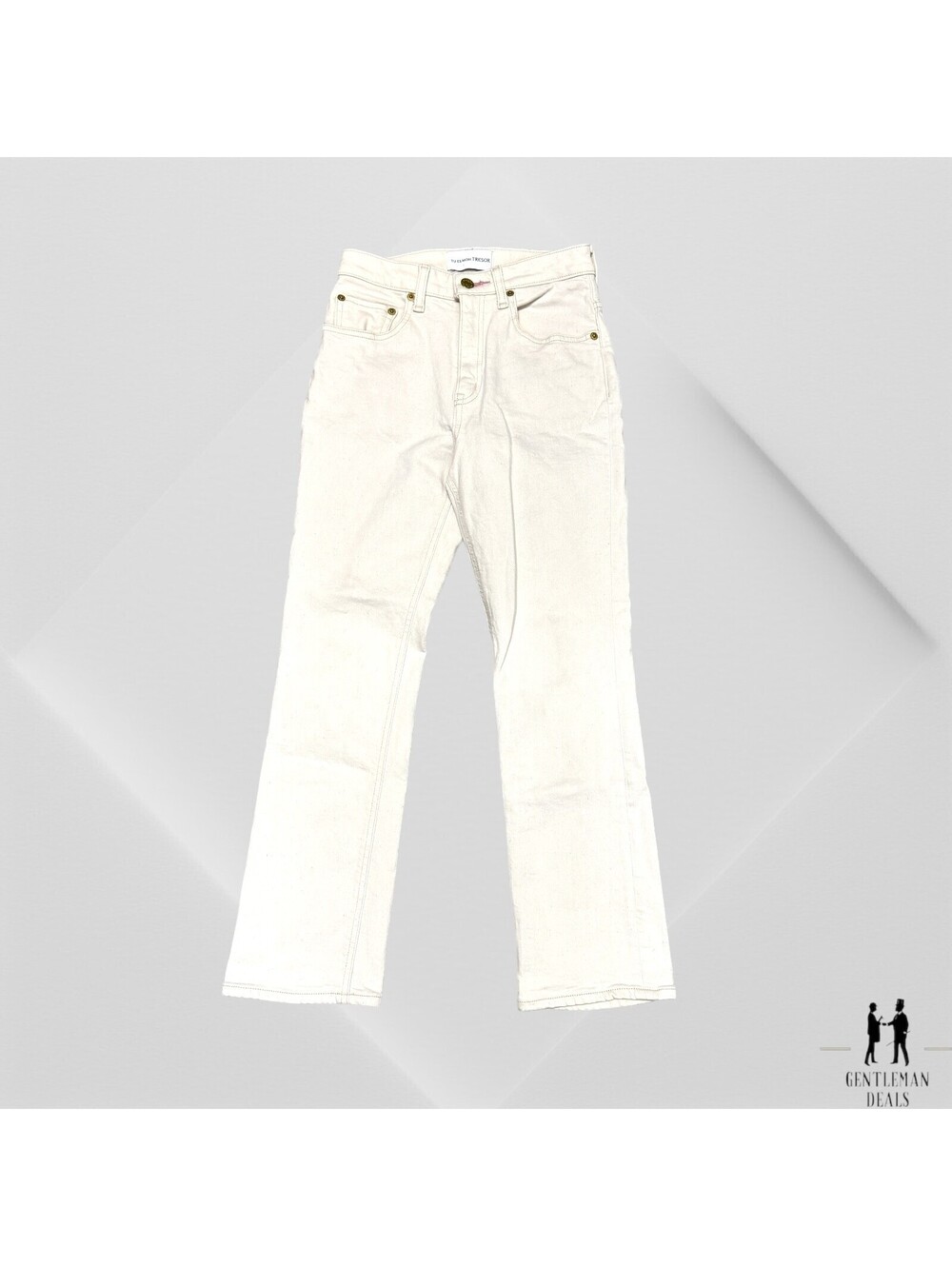Tu Es Mon Tresor Womens The Rose Quartz Cropped Skinny Jeans Ivory Size 24x25
